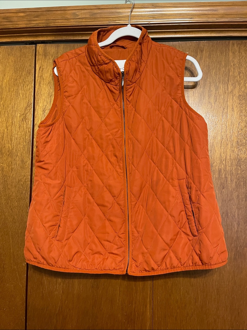 Coldwater Creek XLP Quilted Sleeveless Puffer Vest Rust Orange Pumpkin Fall 🍁